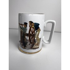 Norman Rockwell Museum "River Pilot" Collectible Mug with Gold Trim — listing 4