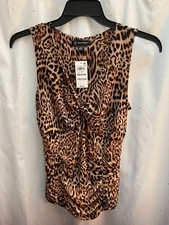 INC International Concepts Leopard Print Knit Top, Women's Size L