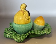 Vintage Figural Squirrel Ceramic Lidded Jam/Condiment Jar with Spoon