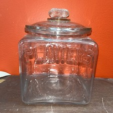 Planters Salted Peanuts Embossed Glass Counter Display Jar with Lid