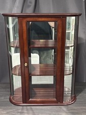 Vintage Curved Glass Two-Door Lighted Curio Display Cabinet Yes - Pulaski — listing 3