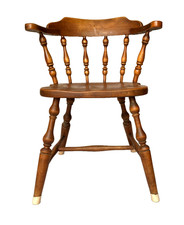 Vintage Colonial-Style Curved-Back Wood Side Chair — listing 6