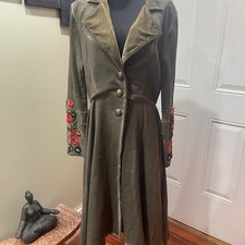 Aratta Silent Journey Embroidered Velvet Coat with Knit Sleeves, listing 3