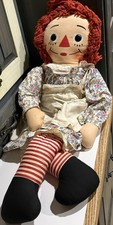 Vintage Raggedy Ann Style Cloth Rag Doll with Red Yarn Hair, Approx 20" — listing 3