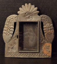 Folk Art Shadow Box Diorama with Carved Masked Figure, Signed and Dated 2004 — listing 6