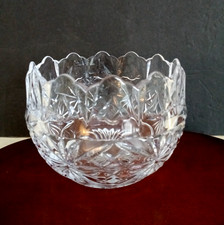 Vintage Pressed Glass Footed Covered Candy Dish with Grape & Leaf Pattern — listing 4