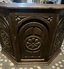 Spanish Revival Octagonal Two-Door Cabinet with Raised Diamond-Point Panels
