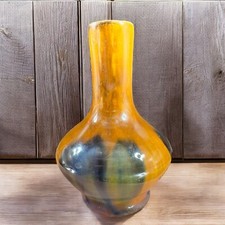 Vintage American Art Pottery Swirl Bud Vase, Green Matte-Gloss Glaze, Made in USA — listing 2