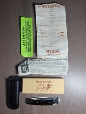 Buck 501 Squire Folding Lockback Pocket Knife with Leather Sheath