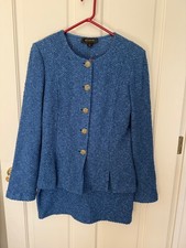 St. John Cream & Gold Metallic Bouclé Knit Jacket Size 6 — listing 4
