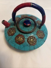 Tibetan/Nepalese Copper and Brass Butter Tea Pot with Dragon Spout and Makara Handle — listing 4