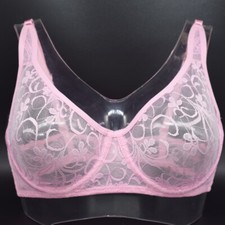Pink Lace Sheer Unlined Underwire Bra, Size 36DD, New with Tags — listing 4