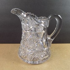 American Brilliant Period Cut Glass Corset-Form Vase with Hobstar and Fan Motif — listing 2