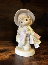 Precious Moments "You're A Winner" Porcelain Bisque Figurine - Girl with Trophy and Flowers — listing 4