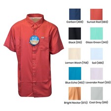 Columbia PFG Omni-Shade Short Sleeve Fishing Shirt, Blue — listing 2