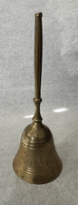 Vintage Etched Brass Hand Bell with Floral Engraving, listing 5