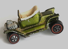 1968 Hot Wheels Redline Hot Heap - Green with White Interior — listing 4