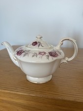 Paragon Bone China Teapot with Blue & Gold Lace Border and Floral Bouquet — listing 3