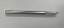 Interchangeable Needle File Holder / Handle, Blue Aluminum with Knurled Screw-Off End Caps