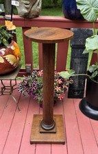 Antique Tiger Oak Tall Chest of Drawers with Carved Crest — listing 2