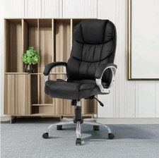 High-Back Upholstered Ergonomic Office Task Chair with Adjustable Armrests, Beige Fabric