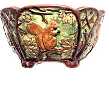 Weller Pottery Woodcraft Squirrel Jardiniere / Planter with High-Relief Squirrel and Oak Leaf Design — listing 6