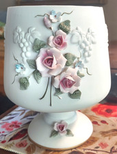 Lefton Kelvin Fine China Hand-Painted Bud Vase with Applied Roses, No. E1116/Left — listing 3