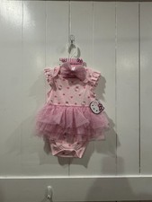Hello Kitty Baby Girls Pink Tutu Bodysuit & Headband Set
