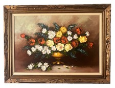 Original Impressionist Oil Painting Still Life with Wine Bottles and Glasses, Signed, Gilt Framed — listing 6