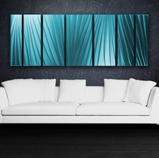 Contemporary Abstract Metal Wall Art Sculpture, Interlocking Rings with Torch-Flame Finish, listing 3