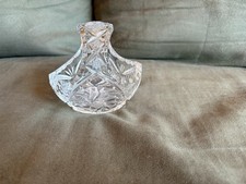 Cut Crystal Glass Basket with Frosted Floral and Thistle Engraving — listing 6