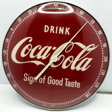 Vintage Coca-Cola "Sign of Good Taste" Metal Cigar Thermometer — listing 3