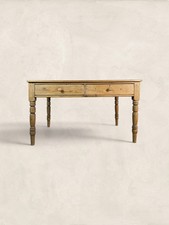 Country Pine Farmhouse Dining Table with Six Napoleon/Balloon-Back Chairs