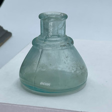 Antique Green Glass Octagonal Cone Ink Bottle (Umbrella Inkwell), circa 1840-1860, 2.5 inch — listing 3