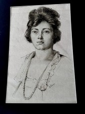 Original Charcoal Portrait of a Young Boy in Plaid Shirt, Signed 'David Hunt' — listing 5