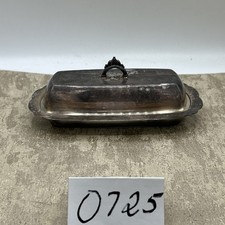 Vintage Pilgrim Silverplate Covered Butter Dish with Glass Insert