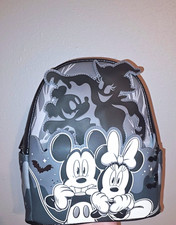 Disney Loungefly Mickey Mouse Canvas Mini Backpack, Blue with Embroidered Mickey Faces — listing 3