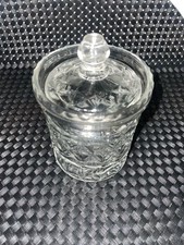 Antique Cut Crystal & Silver-Plate Hinged Lidded Sugar Casket / Biscuit Box with Swing Handle — listing 2