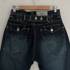 Levi's Engineered Jeans Dark Rinse Denim, Rear View with Cinch Back and Leather Patch — listing 6