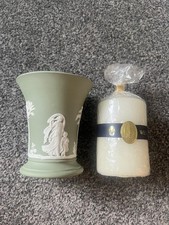 Wedgwood Sage Green Jasperware Oval Cupid Tray with Classical Relief — listing 5
