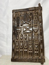 African Style Carved Wood Mask on Metal-Clad Stand, Elongated Coiffure — listing 4