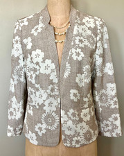 The Limited Women's Black Open-Front Jacket with Red Floral Border Print, Size 12 — listing 3