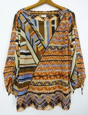 Chico's Blue & White Abstract Print Button-Up Blouse, Size 1 (M/8-10) — listing 5