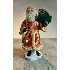 Vintage Porcelain Old World Santa Claus Figurine with Tree, Staff and Toy Basket, Made in Japan — listing 6