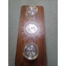 Vintage Springfield Instruments Three-Dial Weather Station Wall-Mount Thermometer Barometer Hygrometer — listing 2