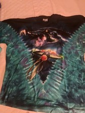 Liquid Blue Tie Dye T-Shirt, Green/Brown Spiral Pattern, Size Large — listing 6
