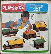Vintage Playskool Lincoln Logs Set with General Store Building
