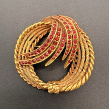 Coro Vintage Rhinestone Swirl Domed Brooch — listing 4