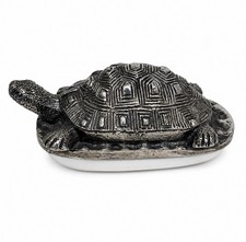 Vintage Ceramic Turtle Figural Covered Jar with Butterfly Finial — listing 2