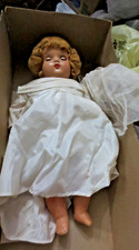 Pair of 1930s Composition Baby/Toddler Dolls (Boy and Girl in Bonnet)